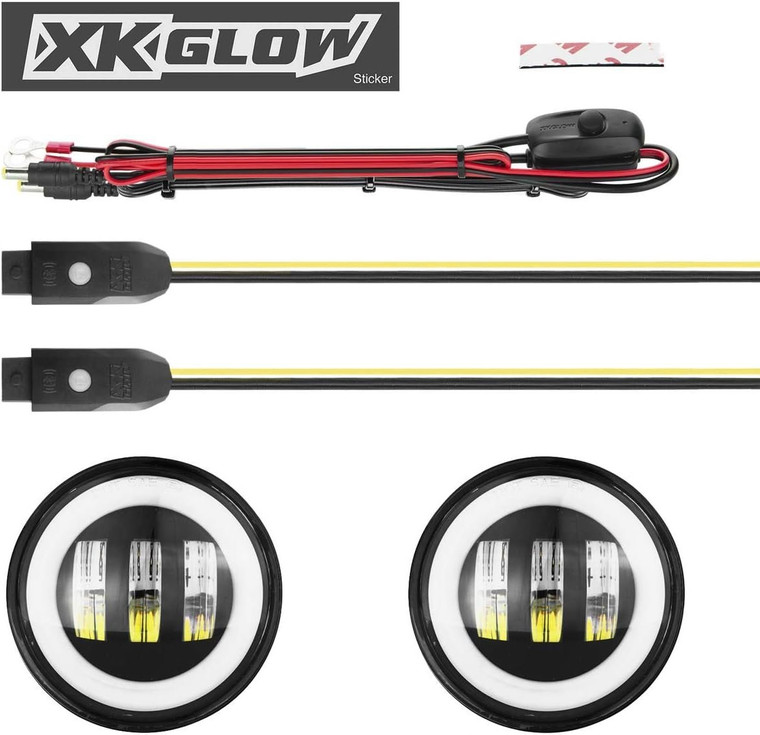 XKGLOW LED Fog Light Kit fits 2018-2023 Jeep Wrangler JL | XKchrome