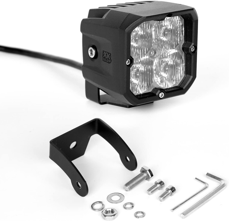 XKGLOW 1PC C3 Cube Light Fog/Driving/Spot/Flood | 2000lm |amber lens | 3"