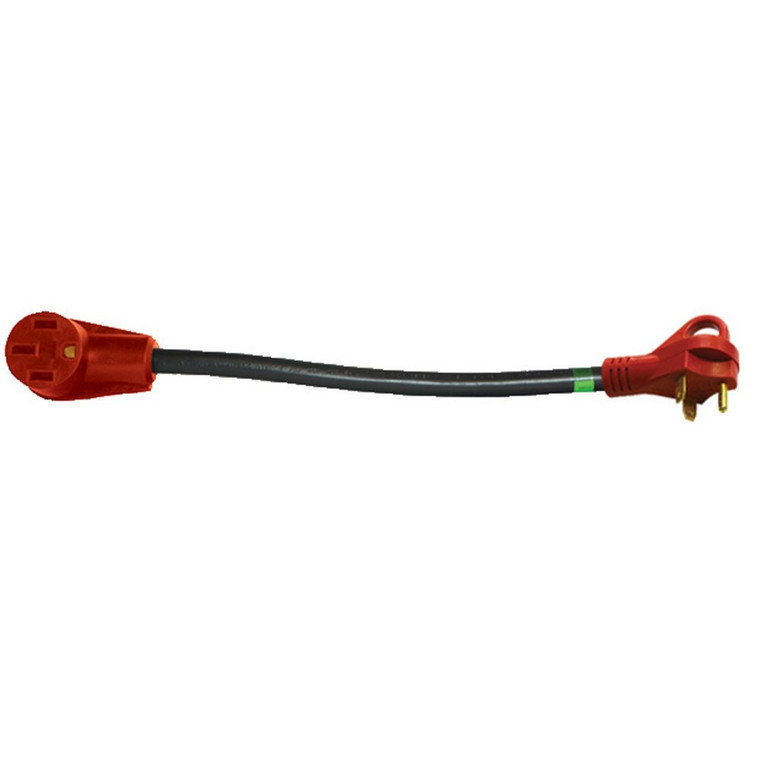 Valterra Mighty Cord 12" Adapter Cord w/Handle - 30AM - 50AF, Red