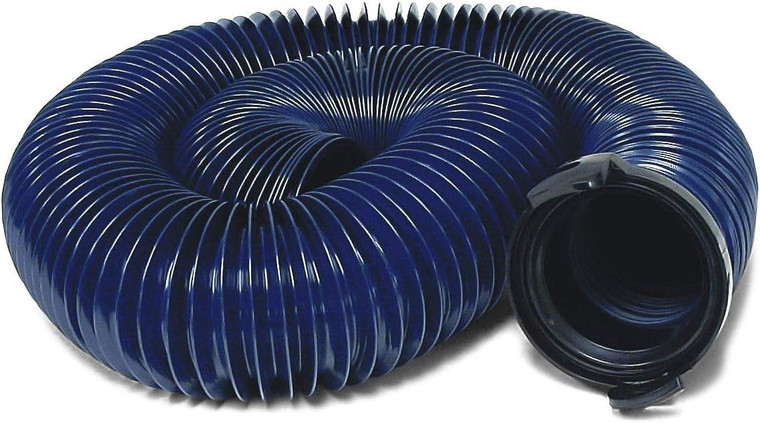 Valterra 20' Blue Standard Quick Drain Sewer Hose with Straight Hose Adapter