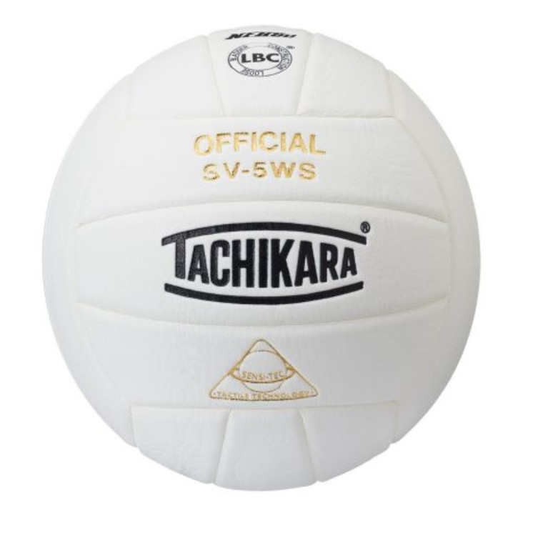 Tachikara Official Competition Volleyball SV5W-Composite Leather NHFS Approved-White