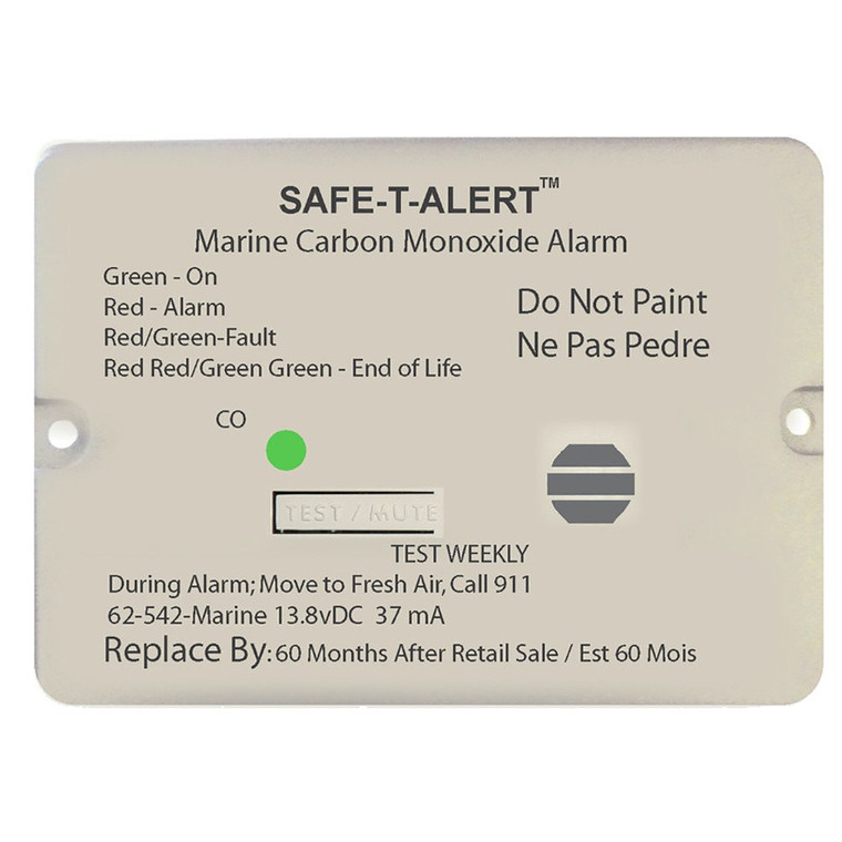 Safe-T-Alert 62 Series Carbon Monoxide Alarm - 12V - 62-542-Marine - Flush Mount - White