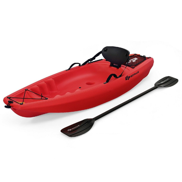 GoPlus Kids 6' Kayak with Bonus Paddle & Folding Backrest Red BoyersMart