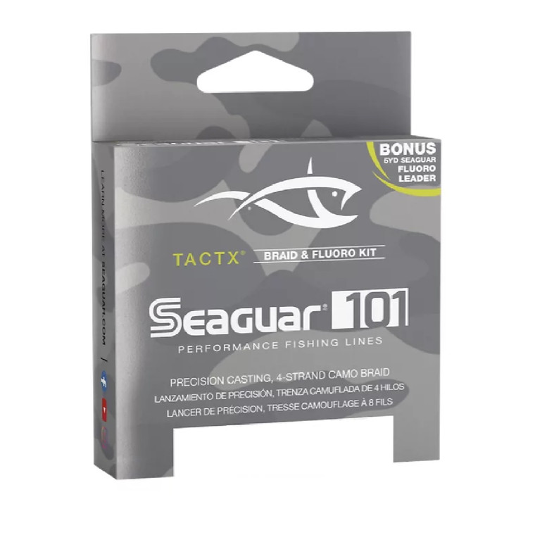 Seaguar 101 TactX 4 Strand Camo Braid 150yd spool Fishing Line w/Leader