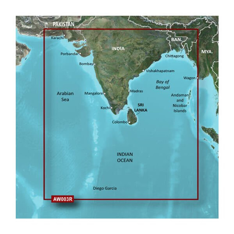 Garmin BlueChart® g3 HD - HXAW003R - Indian Subcontinent - microSD™/SD™