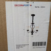 1 Unit of 3-Light Black Wrought Iron Chandelier with Glass Shades (DK-2039-3)	 - MSRP 162$ - Brand New (Lot # CP567686)