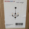1 Unit of 3-Light Black Wrought Iron Chandelier with Glass Shades (DK-5308-3S)	 - MSRP 138$ - Brand New (Lot # CP572920)
