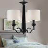 1 Unit of 3-Light Black Wrought Iron Chandelier with Cloth Shades (DK-2017-3)	 - MSRP 220$ - Brand New (Lot # CP572926)