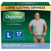 15 Units of Depend Fit-Flex Incontinence Underwear For Men L - MSRP $300 - Like New (Lot # 102-LK6491198)