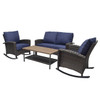 2 units of Style Selections Sundridge 4-Piece Metal Frame Patio Conversation Set with Blue Cushions Included - MSRP $1,998 - Like New (Lot # 742811)
