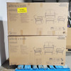 2 Units of allen + roth Addison 4-Piece Black Metal Frame Patio Conversation Set with Red Olefin Cushion Included - MSRP $1,598 - Like New (Lot # LK750503)