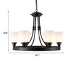 1 Unit of 6-Light Black Wrought Iron Chandelier with Glass Shades (DK-8023-6)	 - MSRP 396$ - Brand New