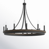 11 units of Marconi 12 - Candle Style Wagon Wheel Chandeliers - Weathered Walnut - MSRP $7,480 - Brand New (Lot # 945001)