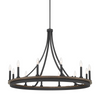11 units of Marconi 12 - Candle Style Wagon Wheel Chandeliers - Weathered Walnut - MSRP $7,480 - Brand New (Lot # 945001)