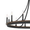 12 units of Marconi 12 - Candle Style Wagon Wheel Chandeliers - Weathered Walnut - MSRP $8,160 - Brand New (Lot # 945002)