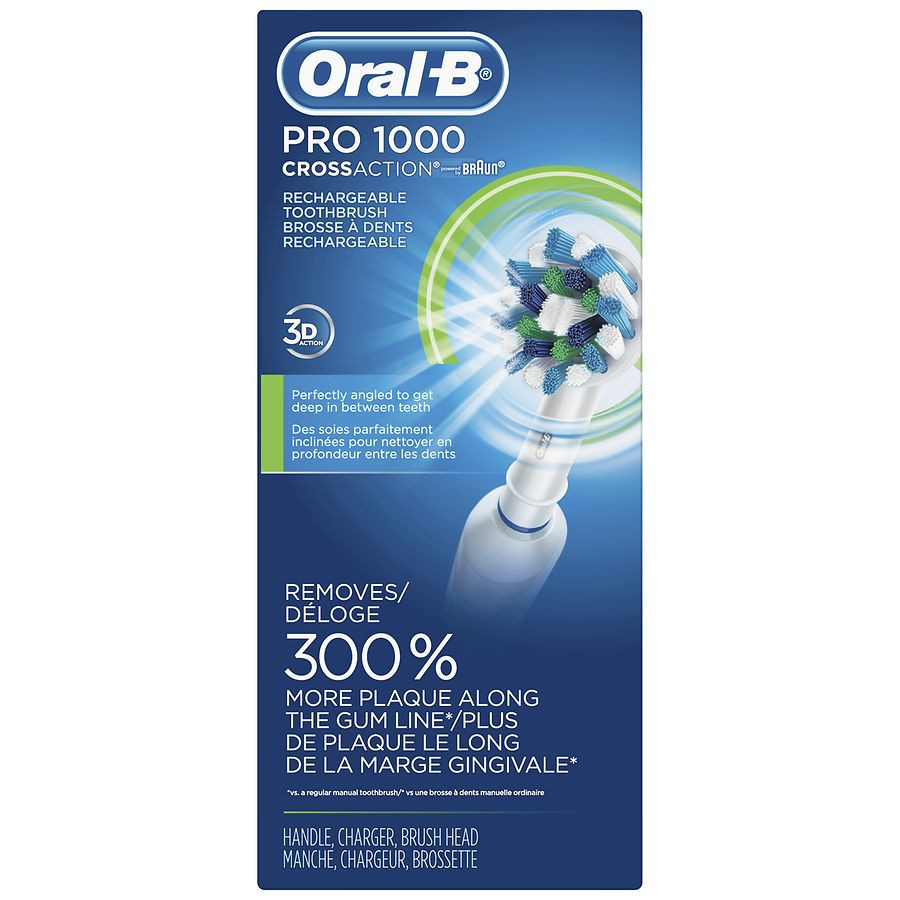 4 Units of Oral-B Pro 1000 Power Rechargeable Electric Toothbrush Powered By Braun White Medium - MSRP $356 - Like New (Lot # 102-LK6672163)
