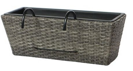 63 Units of Hometrends 20 Inch Polyrattan Wicker Balcony Planter - MSRP $1,762 - Like New (Lot # 672119)