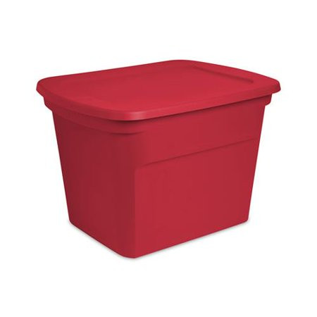 112 Units of Sterilite 17316608 18 Gallon Holiday Storage Tote, Red - MSRP $1,452 - Like New (Lot # 679335)