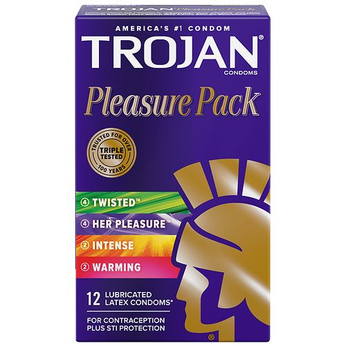 12 Units of Trojan Pleasure Variety Pack Lubricated Condoms - 12.0ea Various Expiration Dates -  - MSRP $276 - Like New (Lot # LK667248)