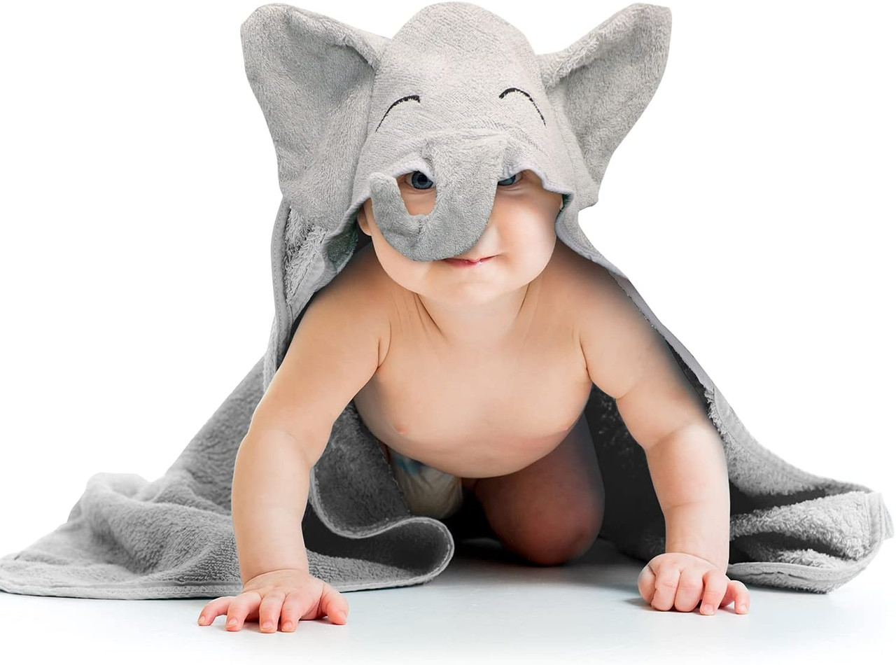 450 Units of Organic Bamboo Hooded Baby Towel - Elephant - MSRP $13,496 - Brand New (Lot # BN733004)