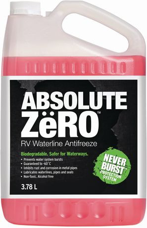144 units of Absolute Zero RV Waterline Antifreeze 3.78L - MSRP $1,830 - Like New (Lot # 751711)