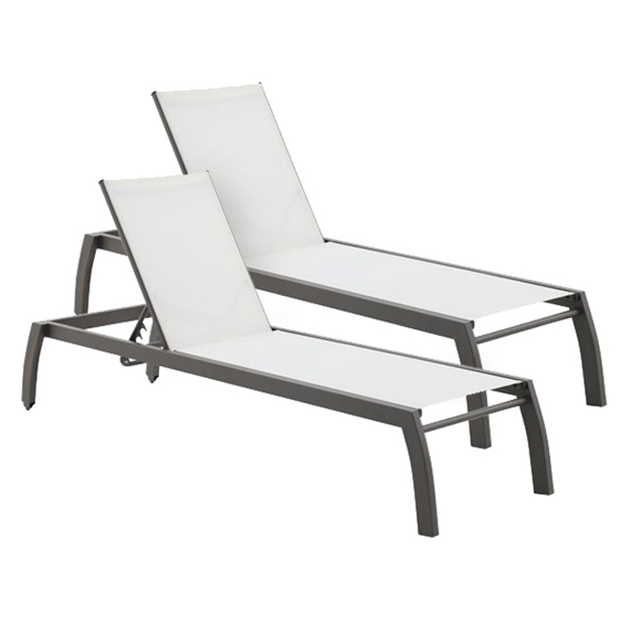 5 Units of allen + roth Westmore White Sling Fabric Lounge Chairs - Grey Powder Coated Steel Frame - Set of 2 - MSRP $1,995 - Like New (Lot # LK750502)