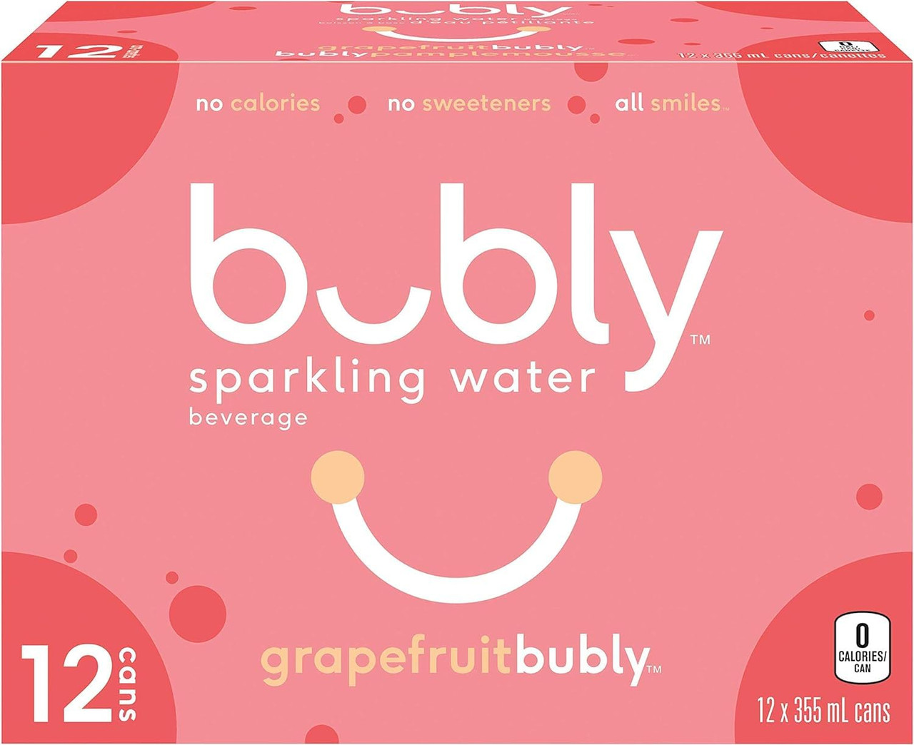 200 units of bubly Sparkling Water, 355 mL Cans, 12 Pack - MSRP $1,198 - Like New (Lot # 789568)