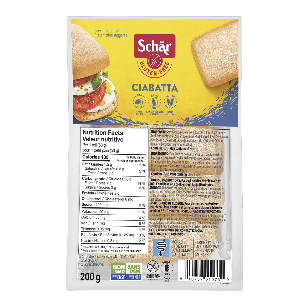 361 units of Schar Gluten-Free Ciabatta Buns (Pack of 4 Rolls x 50g) - MSRP $3,064 - Like New (Lot # 788878)