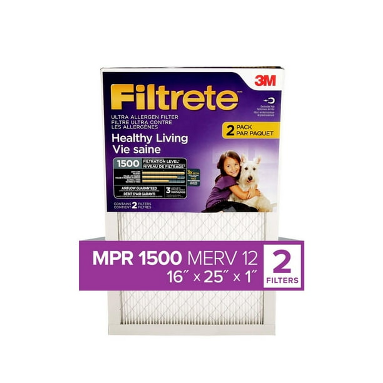 100 Units of Filtrete 16x25x1 Furnace Filter (2 Filters Pack) - MSRP $3,999 - Like New (Lot # LK811301)