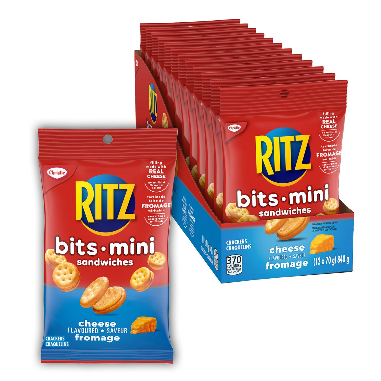 123 Units of Ritz Bits Cheese Sandwich Crackers, School Snacks 70 g (12 Count) - MSRP $2,565 - Like New (Lot # LK810503)