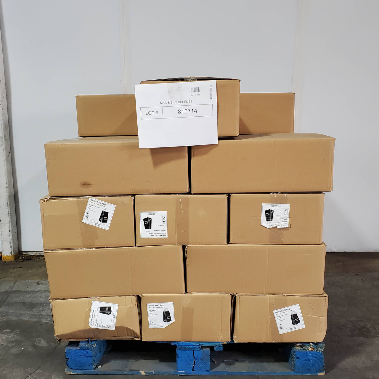 33 units of Colour-On-Kraft Shoppers - Club - 10.3 X 4.75 X 9.75 - Black - 250 Pack - MSRP $3,630 - Brand New (Lot # 815714)