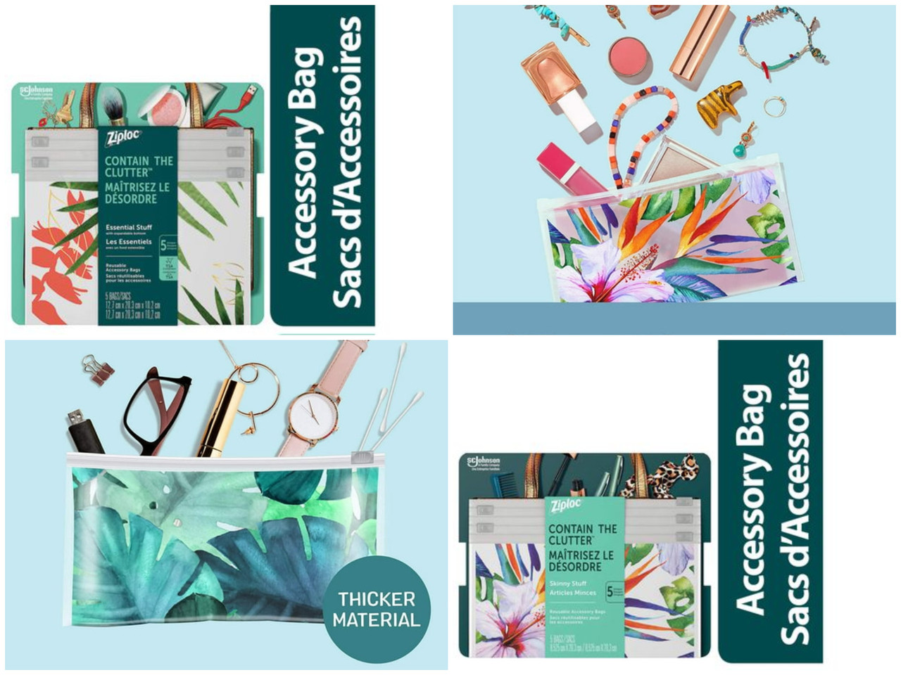 117 units of Ziploc Reusable Travel Makeup And Accessory Bags - MSRP $932 - Like New (Lot # 820643)