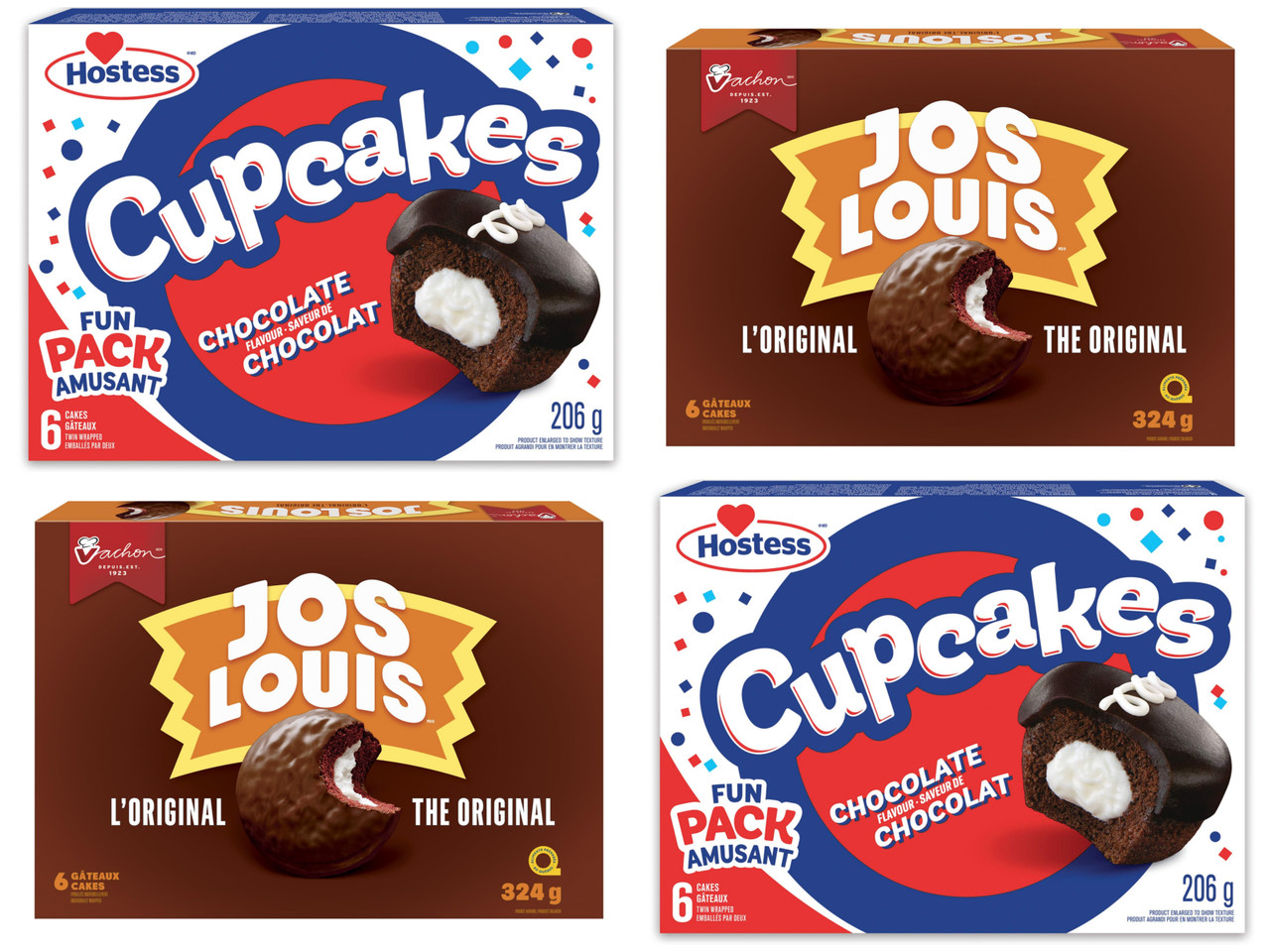 424 units of Vachon The Original Jos Louis 6 pack (324gr) & Hostess Cakes -  - Best Before 09/24 - MSRP $1,749 - Like New (Lot # 8193137)