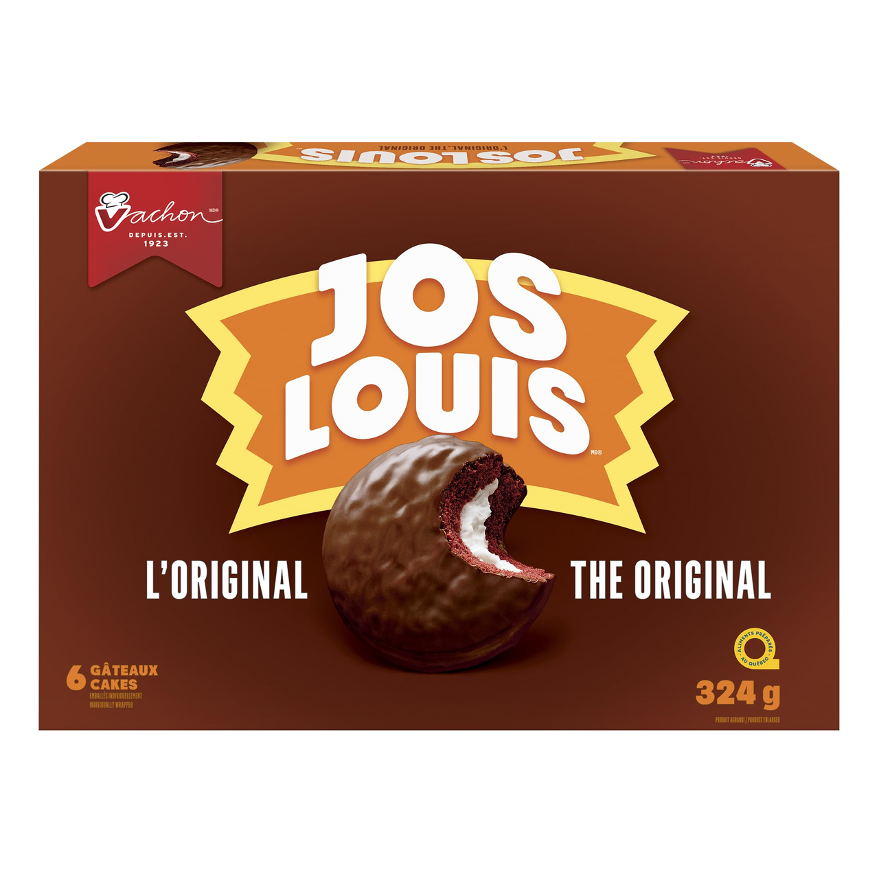 400 units of Vachon The Original Jos Louis 6 pack (324gr) - Best Before 09/24 - MSRP $1,708 - Like New (Lot # 819580)