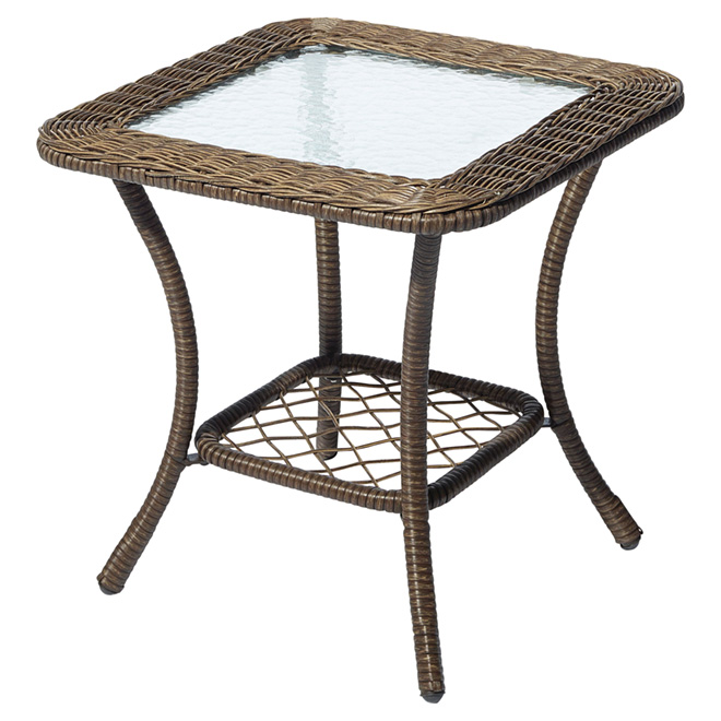 19 units of Style Selections Spruce Hills Brown 20-in x 20-in Patio Side Table - MSRP $1,330 - Like New (Lot # 822514)