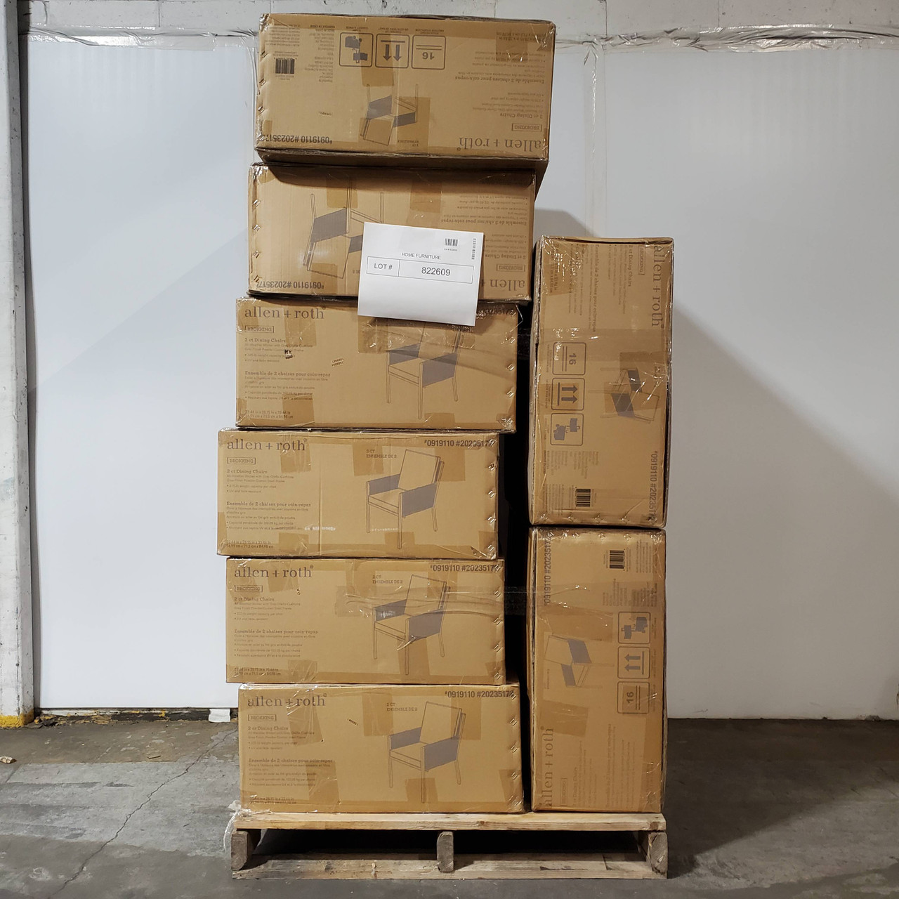 8 units of Allen + Roth Brokking Set of 2 Steel and Wicker Patio Chairs