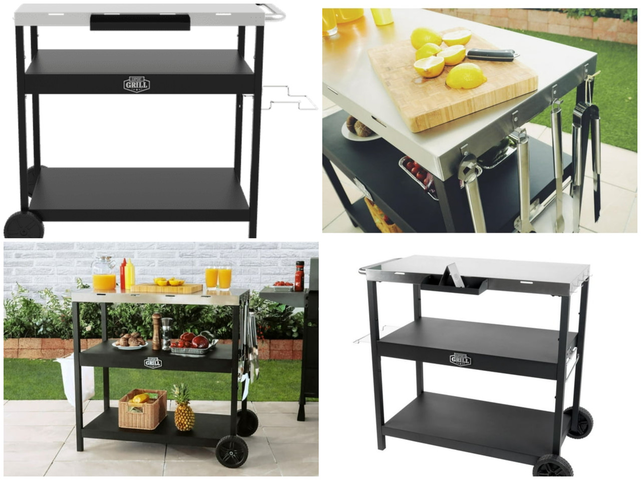 12 units of Expert Grill Outdoor Food Preparation Cart - MSRP $2,136 - Like New (Lot # 831211)