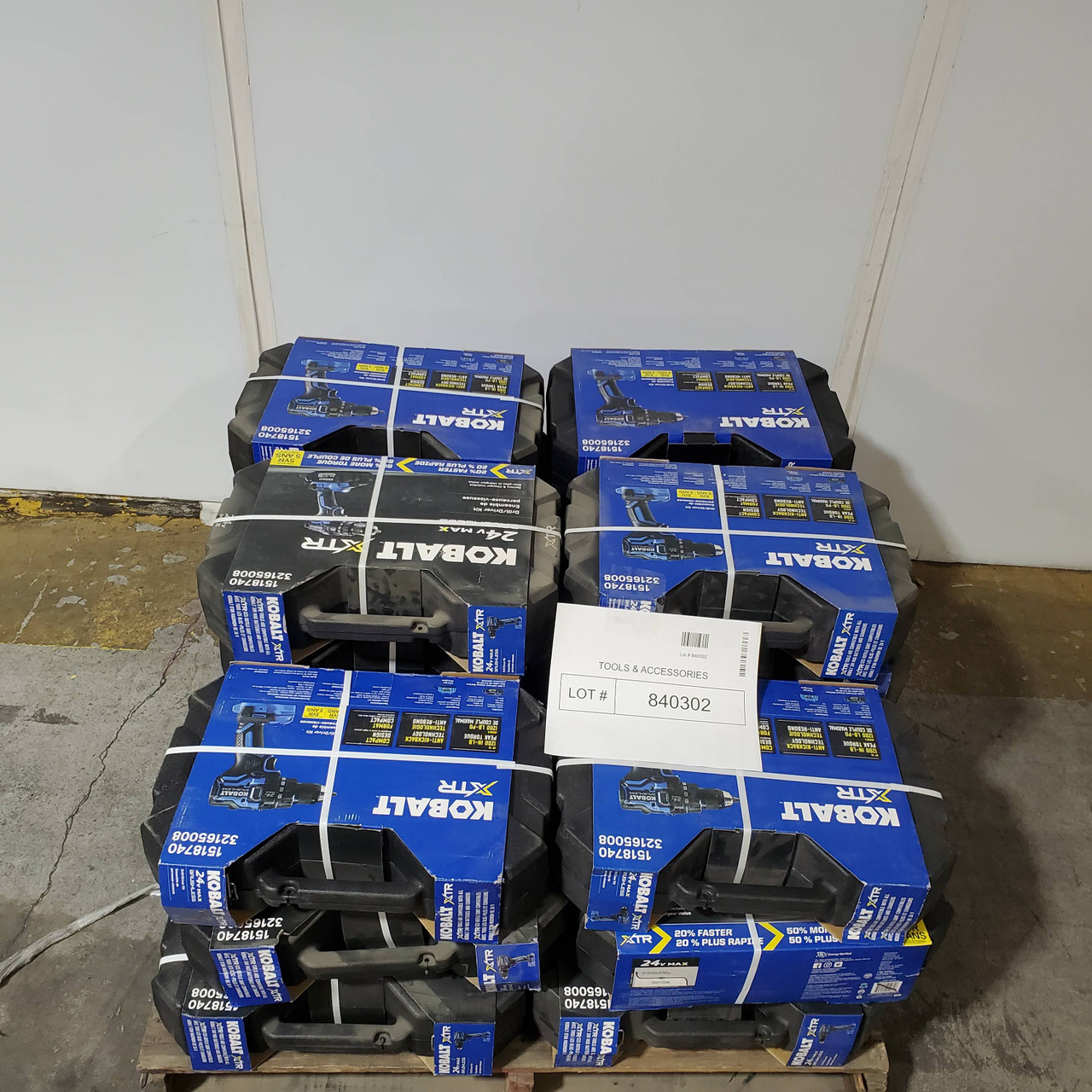22 units of Kobalt XTR 24-volt 1-2-in Keyless Brushless Cordless Drill - MSRP $5,038 - Like New (Lot # 840302)