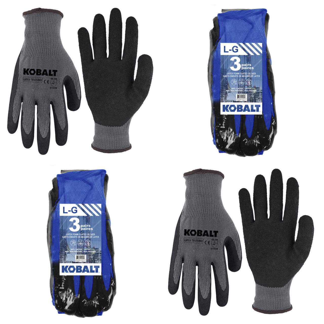 555 units of Kobalt Work Gloves for Men (2 Models) - MSRP $7,681 - Brand New (Lot # 856002)