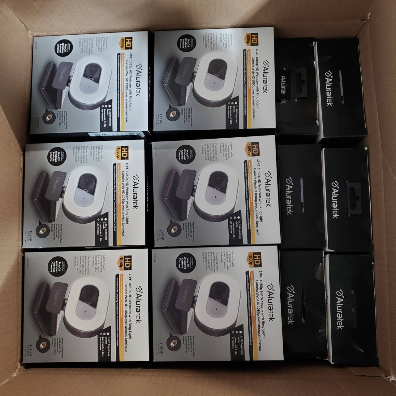 122 units of Aluratek 1080p HD Webcam - MSRP $15,273 - Like New (Lot ...