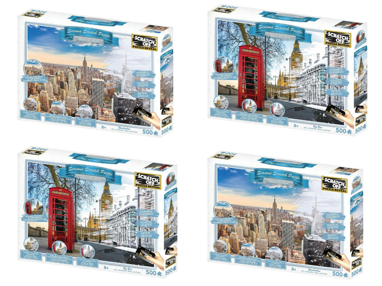 194 units of Building New York & London Scratch Puzzle - 500 Pieces - MSRP $3,680 - Like New (Lot # 854026)