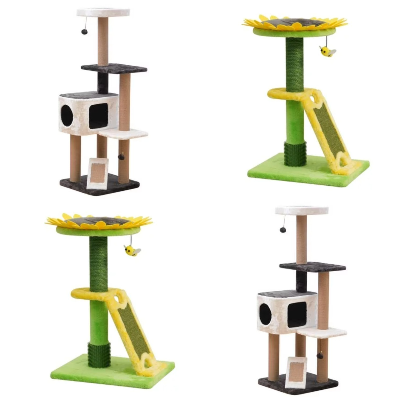 84 units of Vibrant Life 2-Level 24 Sunflower Sisal Cat Scratching Post & Perch Green & Yellow - MSRP $3,537 - Returns (Lot # 870901)
