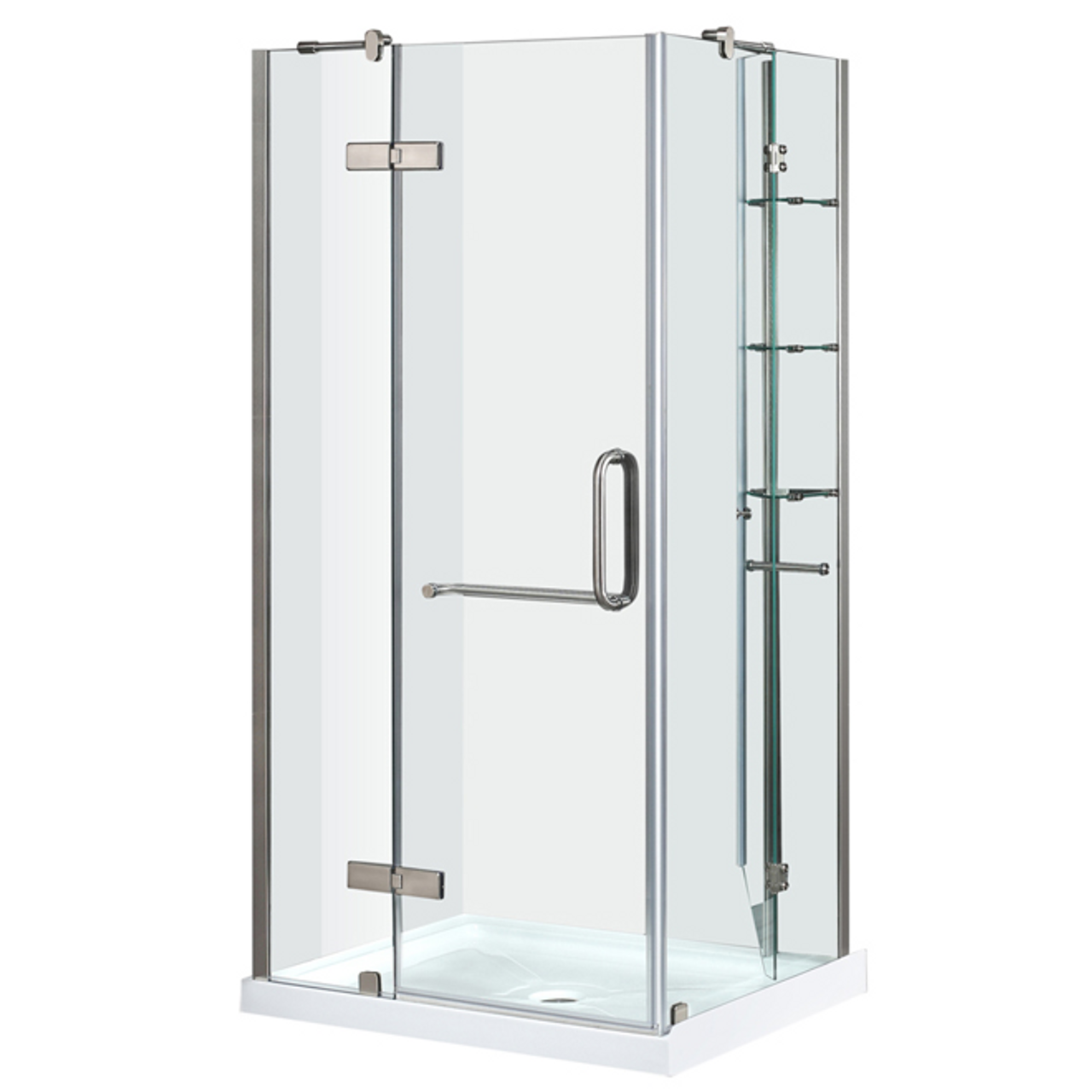 10 Units of Ove Savannah 40-in x 74-in Brushed Nickel Corner Shower Door SAVANNAH-GD40C - MSRP $7,990 - Like New (Lot # LK872401)