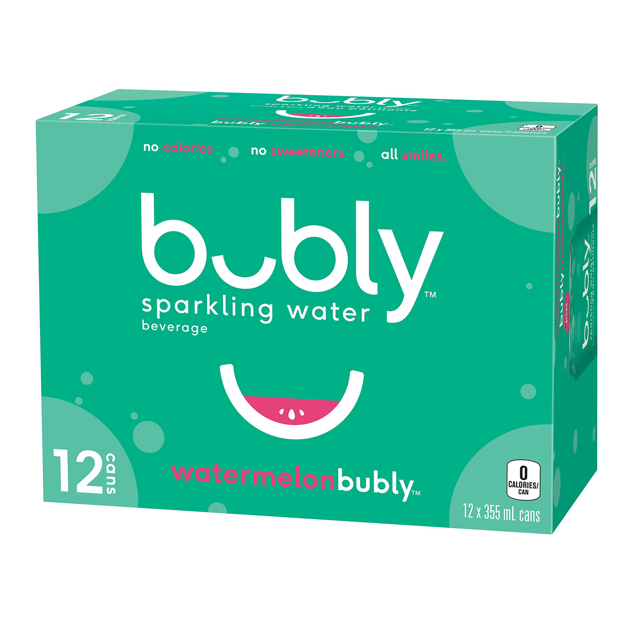 140 units of bubly Sparkling Water 355 mL Cans - Watermelon - 12 Pack - BB 25/01/13 - MSRP $836 - Like New (Lot # 9063184)