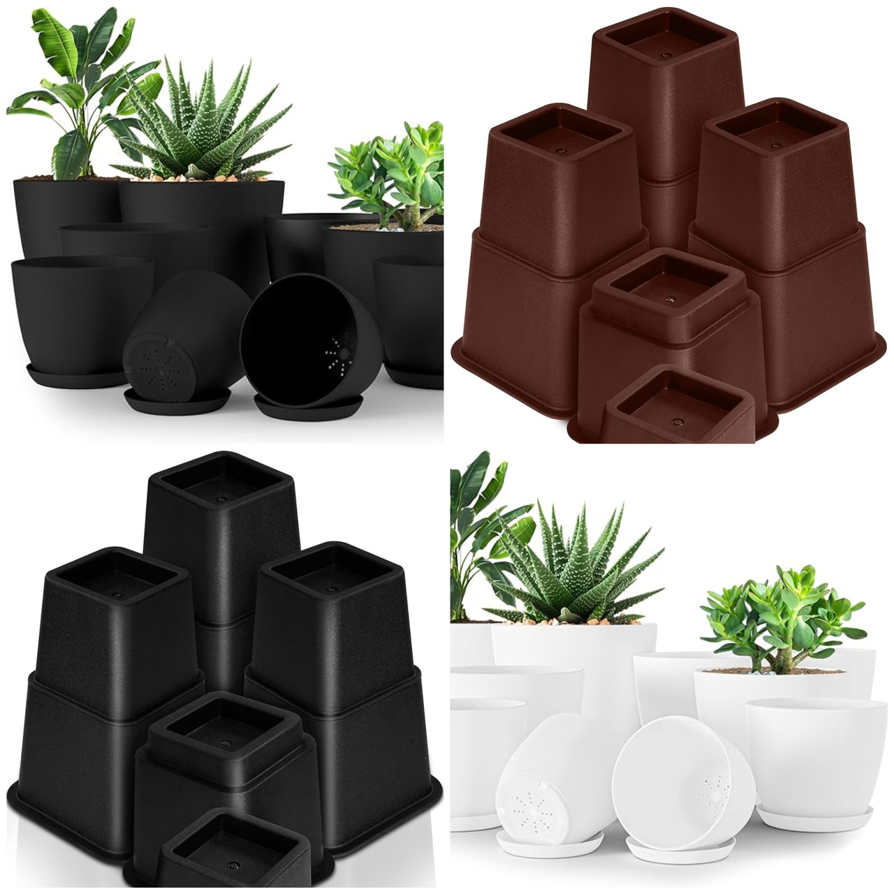 77 units of Bed Furniture Risers & Plastic Plant Pots - MSRP $2,347 - Returns (Lot # 921144)