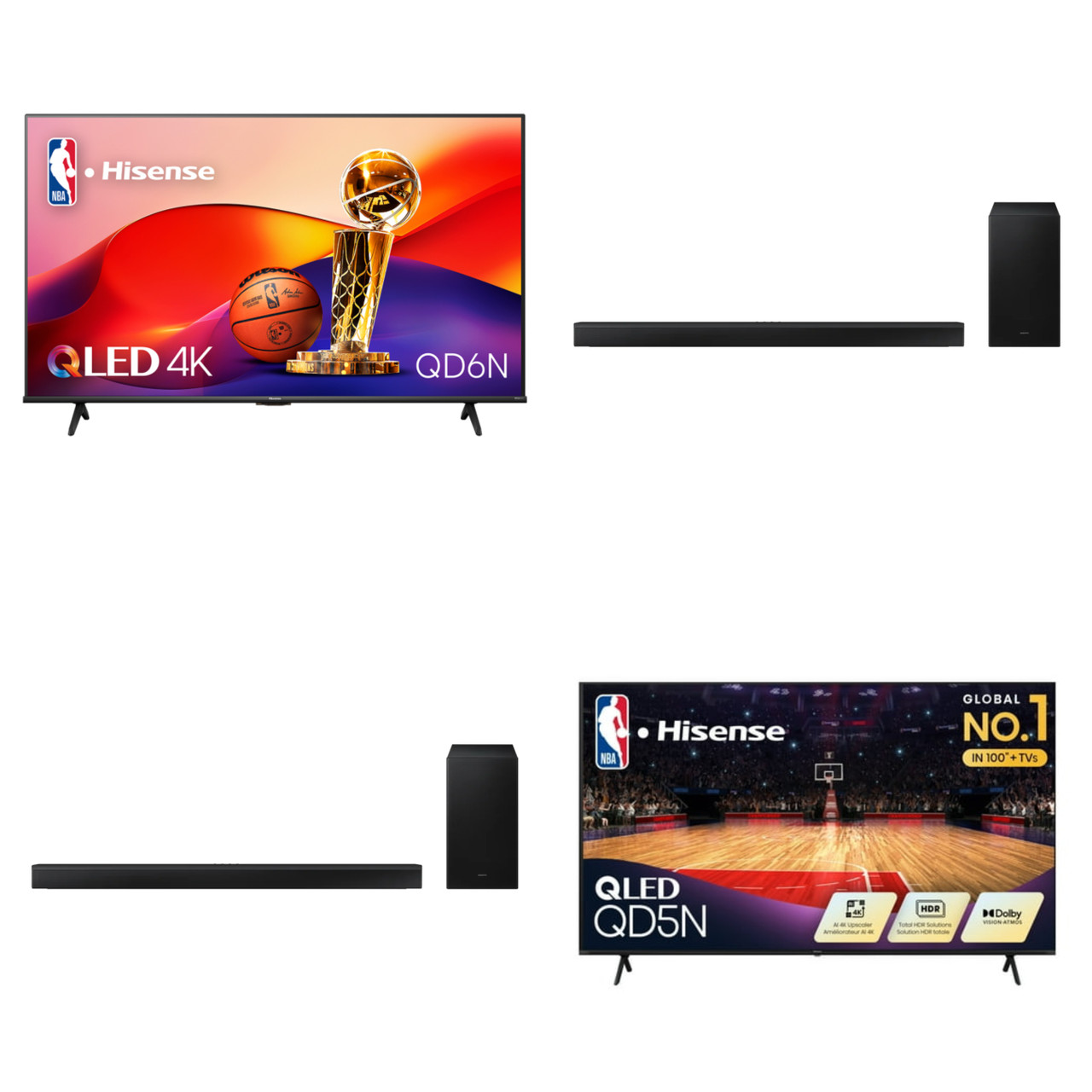 7 units of Hisense Smart Google TVs & Samsung Soundbars - MSRP $4,094 - Like New (Lot # 947825)