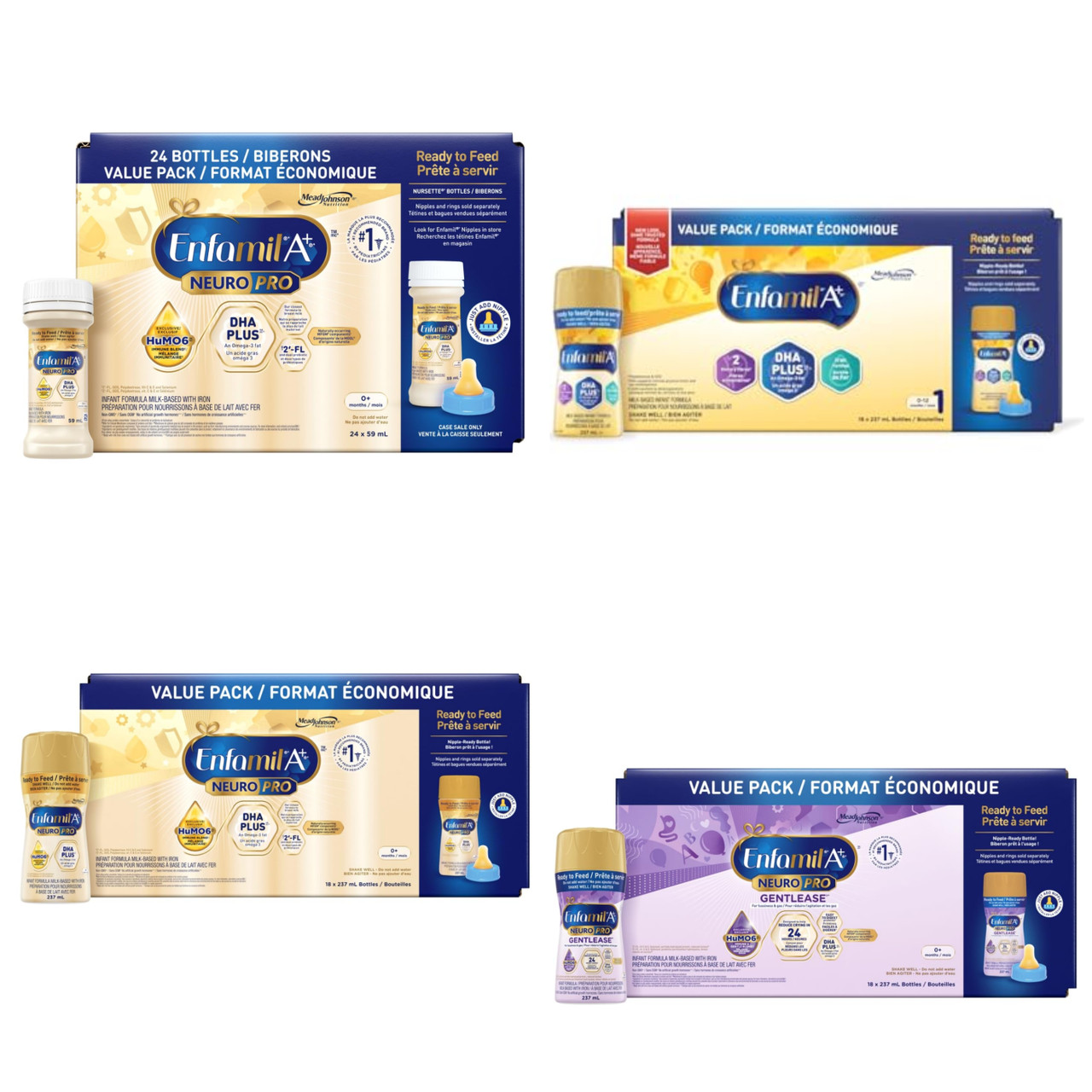 63 units of Enfamil A+ Baby Formulas 0-12 Months (Various Packagings) - Expiration Date 26/06/01 - MSRP $4,696 - Like New (Lot # 947510)
