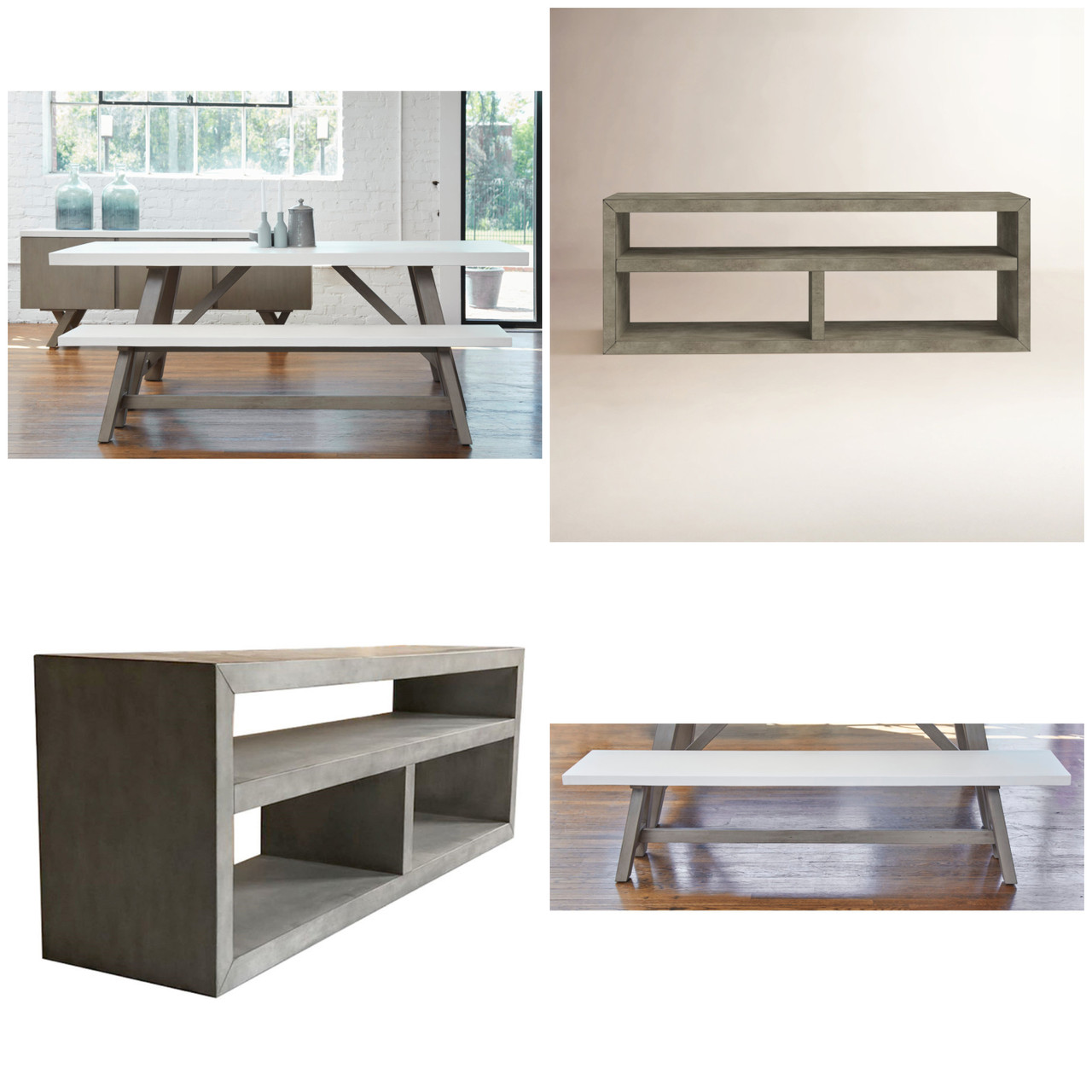 8 units of Wiss 72'' Media Consoles and Sedona Dining Benches - MSRP $6,720 - Brand New (Lot # 946506)