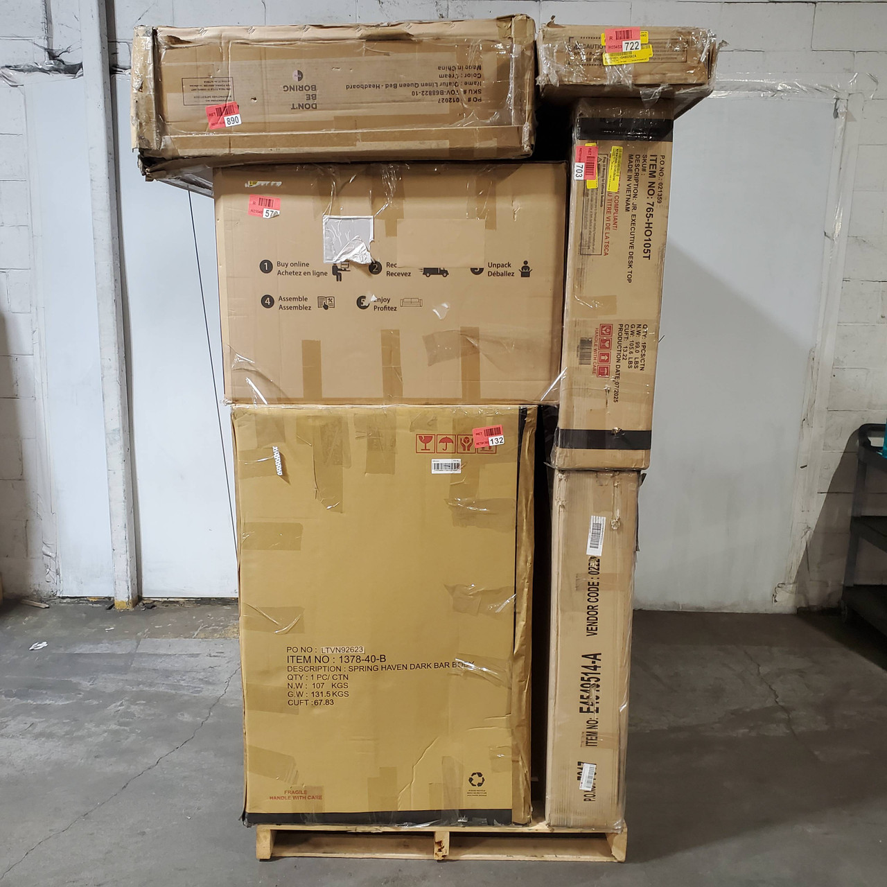 6 units of Furniture (Multi-Box Sets) - MSRP $845 - Salvage (Lot # 981001)