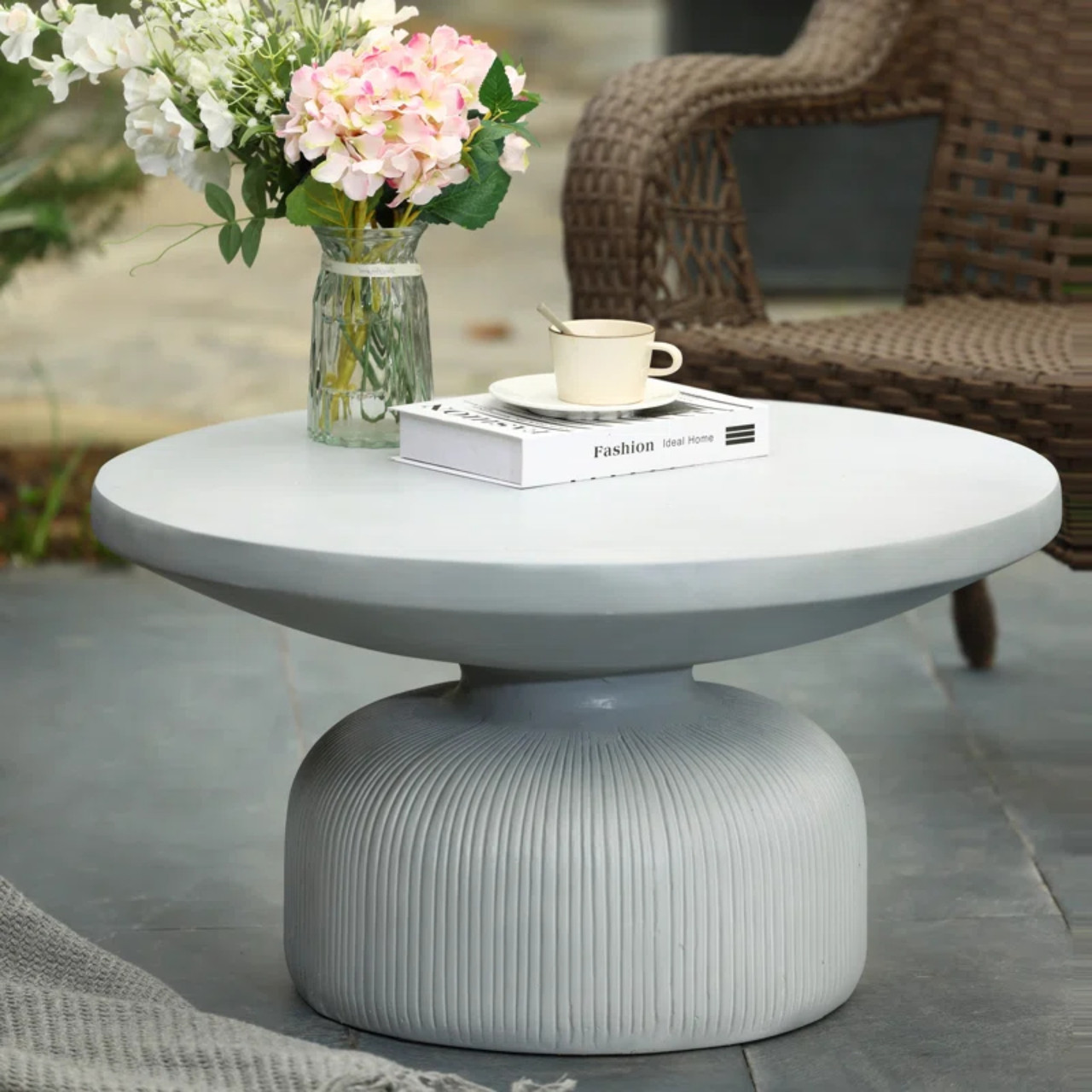 6 units of Kellam 29.9" H Round Outdoor Coffee Tables - MSRP $2,820 - Like New (Lot # 996907)